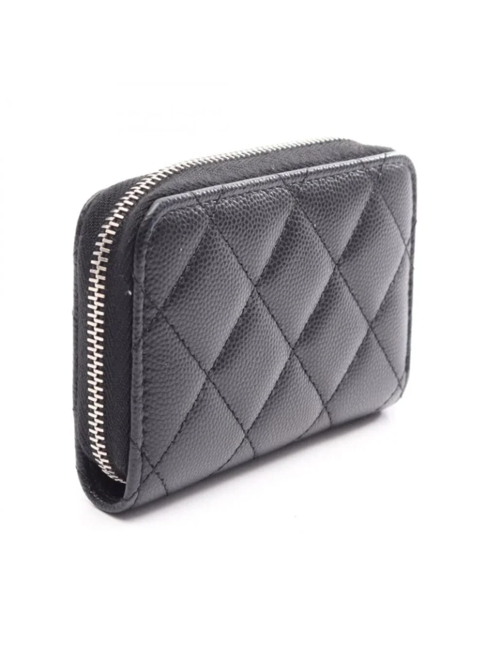 Chanel Coin Case Quilted Black Caviar Leather